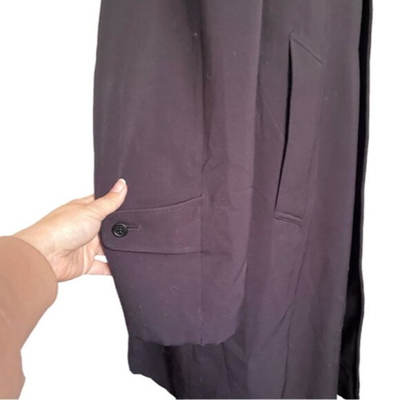 Vintage Aquascutum Swing Style Wool Trench Coat in Navy - Large 🇬🇧 - Picture 5 of 12